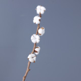 Handheld home decor bottle flower simulation of a single long stem natural cotton dried flowers