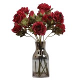 Simulate 3 immortal peach peony wedding rose ceiling flower row lead home decoration artificial flowers