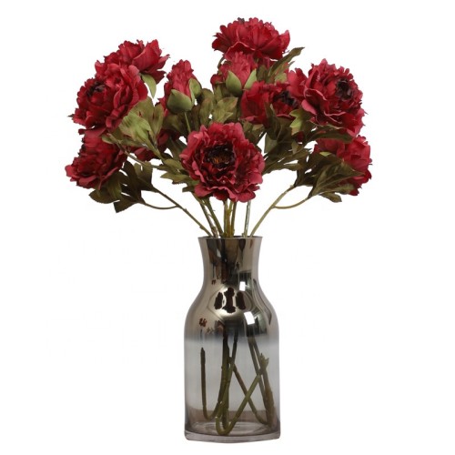 Simulate 3 immortal peach peony wedding rose ceiling flower row lead home decoration artificial flowers