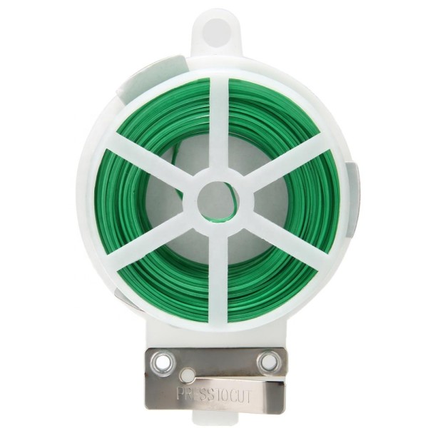 Good Quality Garden Twist Tie Kitchen Bag Gardening Plant Green Twist Tie Wire Roll With Wire Cutter 20/30/50M