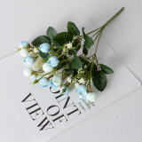 2021 DIY Family Wedding Decorative Bouquet with white mini silk flowers 15 small roses