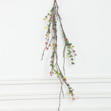 Emulation flower purple gold cattle vine home ceiling decoration cross border artificial green plant 5 fork with leaf rattan