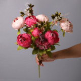 Cross border decorative home flower design European 13 peony bud core