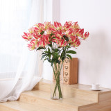 Simulated flower wedding big branch feel 6 head strange lily home decoration flame Garland green wholesale
