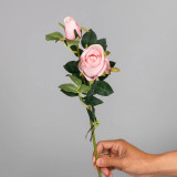 Manufacturer multi - head emulation flower European style artificial flower single branch 2 Bulgaria rose