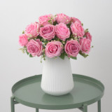 European style 9 head fragrant concubine rose flower artificial flower home decoration wedding bride holding flowers