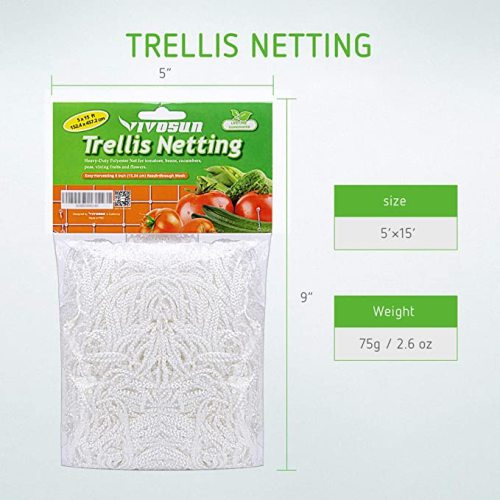 Heavy-Duty Polyester Plant Trellis Netting Support Nets Bean Plant Climbing Grow Fence Net