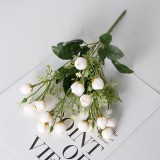 2021 DIY Family Wedding Decorative Bouquet with white mini silk flowers 15 small roses