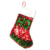 Bling Red And Green Sqeuin Christmas Sock Christmas Stocking