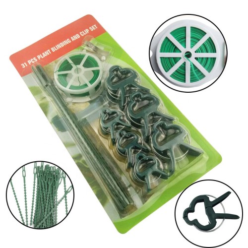 31 pcs  Garden Plastic small Cane tie Plant Support Spring clips