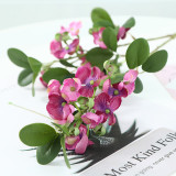 Emulated flower bean leaf flower round leaf hydrangea household artificial plant living room decoration wedding layout