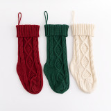 Custom Embroidery Christmas Stocking Oversize Hand Knit Christmas Socks