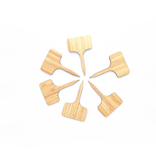 Wholesale T-shaped Decoration Eco Friendly Bamboo Plant Labels Garden Markers Plant Tags