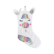 Led Sequin Unicorn Exquisite Plush Christmas Stockings For Kids