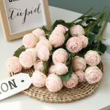 Simulated single branch Three head small Lu Lian home interior decoration photo props bouquet of artificial flowers