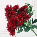 Simulated flower 12 head Oriental dahlia wedding home decoration artificial chrysanthemum dahlia flower manufacturers