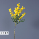 2021Manufacturer wholesale home decoration simulation flower single branch multi fork long pole plush Acacia