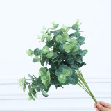 Simulation flower 5 forks bundle money leaves copper money leaves eucalypt wedding simulation plant wall