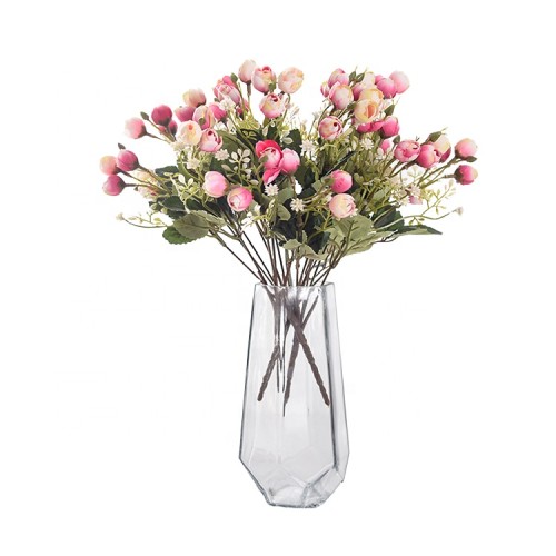 2021 DIY Family Wedding Decorative Bouquet with white mini silk flowers 15 small roses