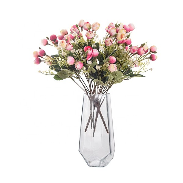 2021 DIY Family Wedding Decorative Bouquet with white mini silk flowers 15 small roses