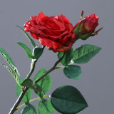 Simulate 2 hands moisturizing curling rose home furnishings artificial flowers green plants wedding decoration flowers