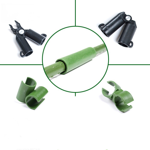 Gardening Pole With Accessories Flower Rack Plant Climbing Frame Plastic Covered Steel Pipe Connector Frame Clip