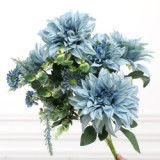 Simulated flower 12 head Oriental dahlia wedding home decoration artificial chrysanthemum dahlia flower manufacturers