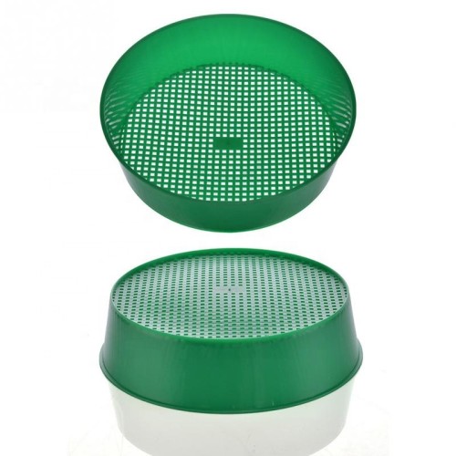 New Plastic Garden Soil Sieve Riddle Green For Composy Soil Stone Mesh Gardening Tool