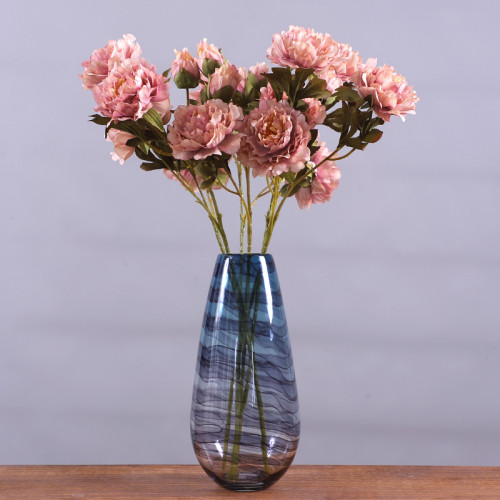 Simulate 3 immortal peach peony wedding rose ceiling flower row lead home decoration artificial flowers