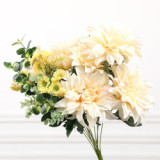 Simulated flower 12 head Oriental dahlia wedding home decoration artificial chrysanthemum dahlia flower manufacturers