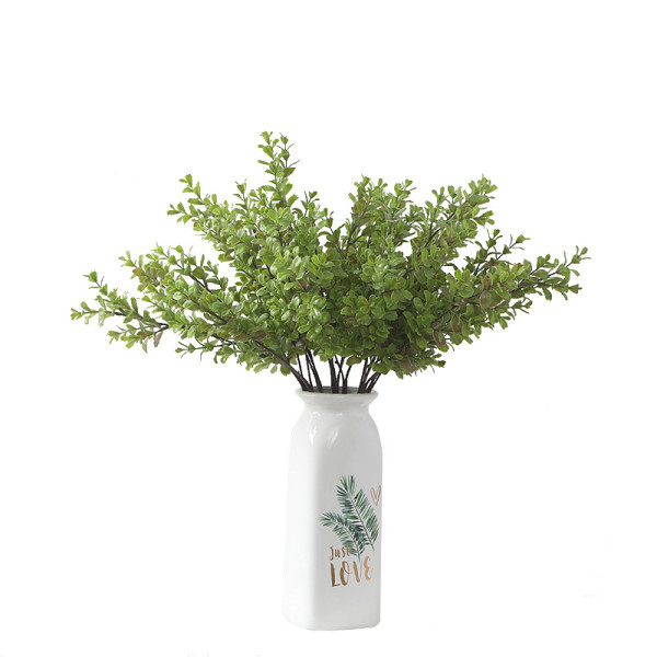 Simulated green plant single branch boxwood home decoration artificial plant flower arrangement bonsai photography cross border