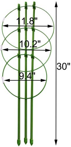 Durable 18 Inches Plant Support Cages With 3 Adjustable Rings Climbing Plant Support Cage