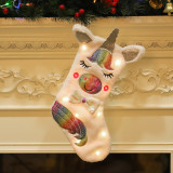 Led Sequin Unicorn Exquisite Plush Christmas Stockings For Kids