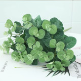 Simulation flower 5 forks bundle money leaves copper money leaves eucalypt wedding simulation plant wall