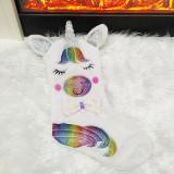 Led Sequin Unicorn Exquisite Plush Christmas Stockings For Kids