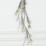Emulation flower purple gold cattle vine home ceiling decoration cross border artificial green plant 5 fork with leaf rattan