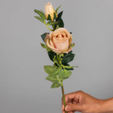 Manufacturer multi - head emulation flower European style artificial flower single branch 2 Bulgaria rose