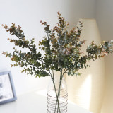 2021 Hot Selling Modern Home Decoration Three Color Green Plastic Artificial Eucalyptus Bundle From China