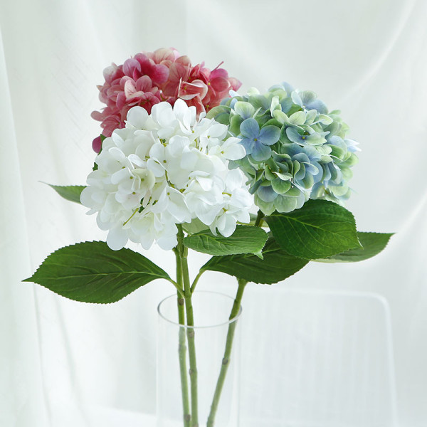 Good Quality Plastic Flowers Artificial Decoration 6 Color Simulated Hydrangea For Wedding Arrangement