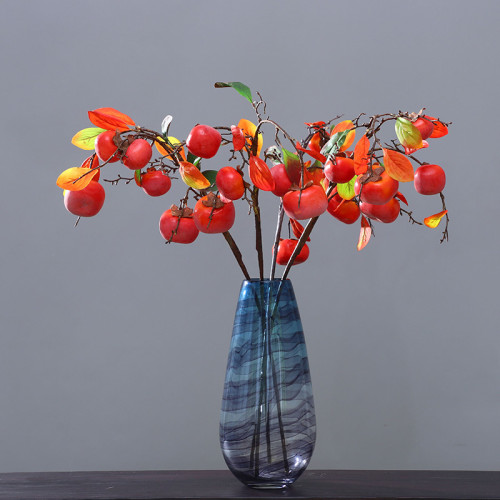 Simulated berries with cream hanging hanging persimmon home decoration plant fruit branch foam manufacturers wholesale