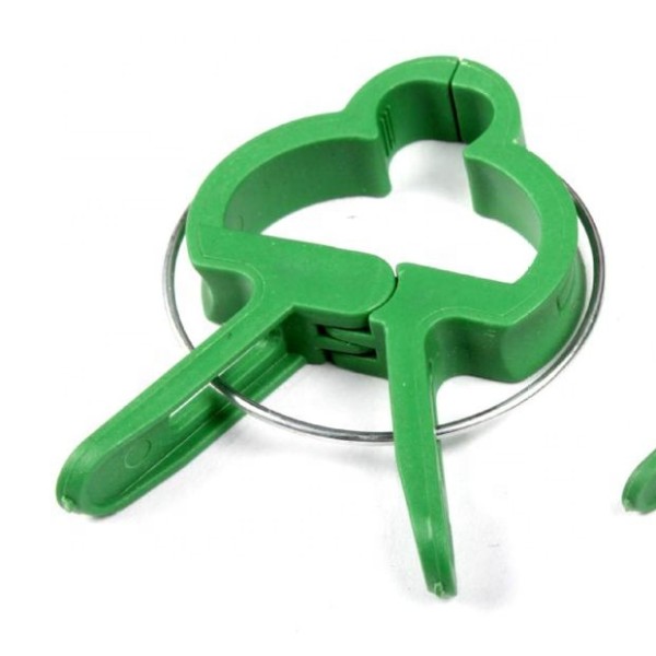 Green Plastic Garden Support Spring Clips