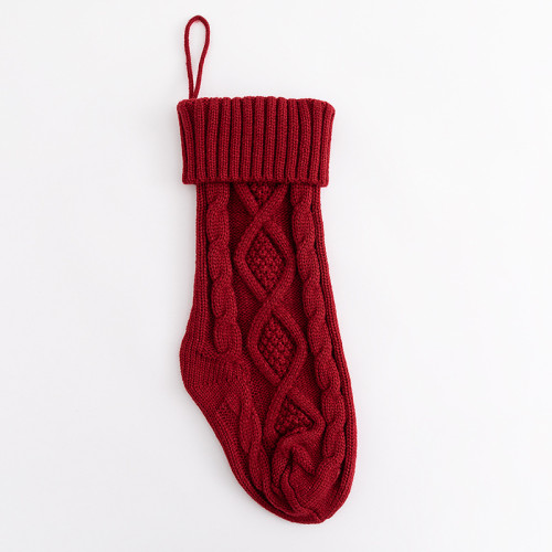 Custom Embroidery Christmas Stocking Oversize Hand Knit Christmas Socks
