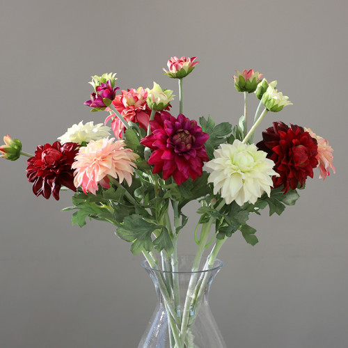 2021 Factory Wholesale Fashion Home Decoration Silk Flower 5 Colors Simulated Dahlia From China