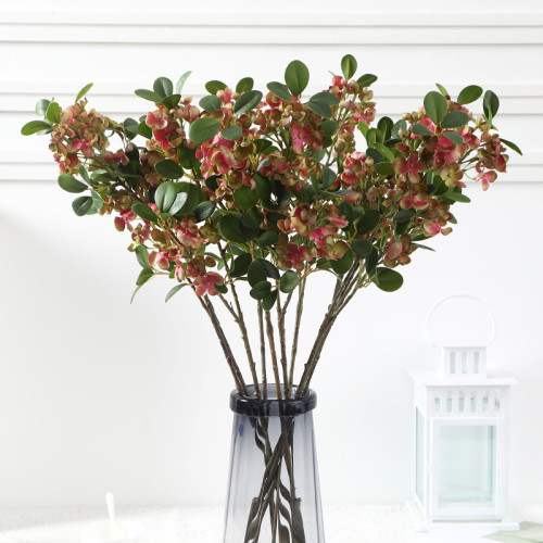 Emulated flower bean leaf flower round leaf hydrangea household artificial plant living room decoration wedding layout