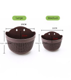 Creative Imitation Rattan Eco-Friendly Plastic Plant Pots Wall Hanging Balcony Pot