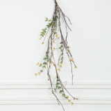Emulation flower purple gold cattle vine home ceiling decoration cross border artificial green plant 5 fork with leaf rattan