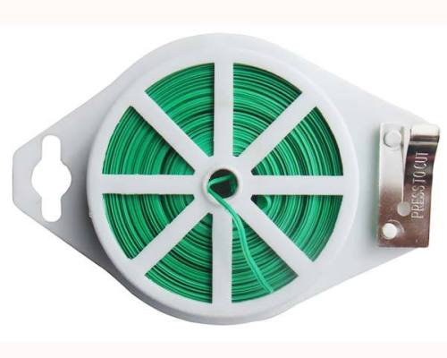 Good Quality Garden Twist Tie Kitchen Bag Gardening Plant Green Twist Tie Wire Roll With Wire Cutter 20/30/50M