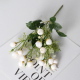 2021 DIY Family Wedding Decorative Bouquet with white mini silk flowers 15 small roses