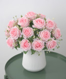 European style 9 head fragrant concubine rose flower artificial flower home decoration wedding bride holding flowers