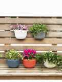 Creative Imitation Rattan Eco-Friendly Plastic Plant Pots Wall Hanging Balcony Pot